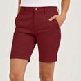 thumbnail image 5 of Bermuda Golf Shorts For Women Quick Dry Active Shorts Knee Length High Waisted Elastic Short Pant Baggy Relaxed Fit Lounge Breathable Sweat-Pant - (Mid-Thigh Length Style), 5 of 8
