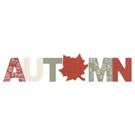 Wood Autumn Tabletop Sign, Multicolor, 12.5" x 2.75", Fall by Way To Celebrate