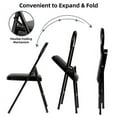 thumbnail image 4 of Vebreda Folding Chair Vinyl Padded Seat Metal Frame Home Office, Black, 4 pack, 4 of 8