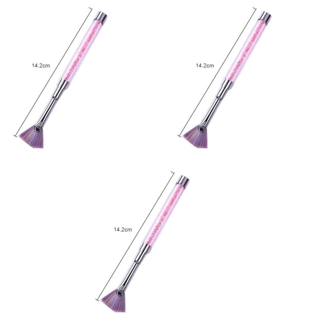 Guardurnaity Mango de diamantes de imitación forma de abanico cepillo de uñas gradiente polvo brillo removedor de polvo arte de uñas pluma de dibujo Type1 Guardurnaity CBP021913