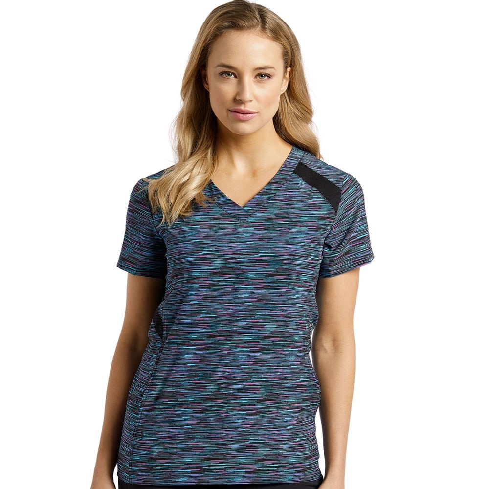 White Cross Fit By White Cross Women's VNeck Space Dye Print Scrub