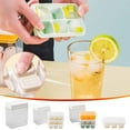 thumbnail image 1 of Máquina de bloques de hielo con caja de almacenamiento - 3 grandes rejillas de hielo, contenedor transparente de PET de 13,4x11,4 cm, fondo blando para fácil desmoldeado, diseño a prueba de fugas, 1 of 1