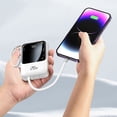 thumbnail image 1 of Grand Écran Affichage Numérique Banque d'Alimentation Portable 5000mAh avec Câble de Charge Intégré et Attache Pratique, 1 of 8