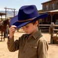 thumbnail image 4 of Kids Cowboy Hat Kids Western Sun Hat Boys Girls Material Adjustable Sizing Clothes, 4 of 4