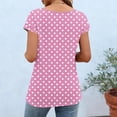 thumbnail image 5 of yillto Womens Short Sleeve Tops Summer Printed Crewneck Buttons Pullover Shirts Casual Dressy Tunic Blouses, 5 of 7