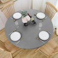 thumbnail image 1 of FFIY Round Fitted Vinyl Tablecloth with Elastic Edge 100% Waterproof Oil Proof PVC Table Cloth Wipe Clean Table Cover for Indoor and Outdoor, Light Grey, 40" - 44", 1 of 7