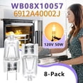 thumbnail image 3 of THTGDW-8-Pack 6912A40002J Microwave Halogen Light Bulb, 120V 50W G8 Halogen Lamp Compatible with LG Kenmore LMV2031ST LMV2031BD 83543, Replacement for 2025028 AH3610037 EA3610037 PS3610037, 3 of 4