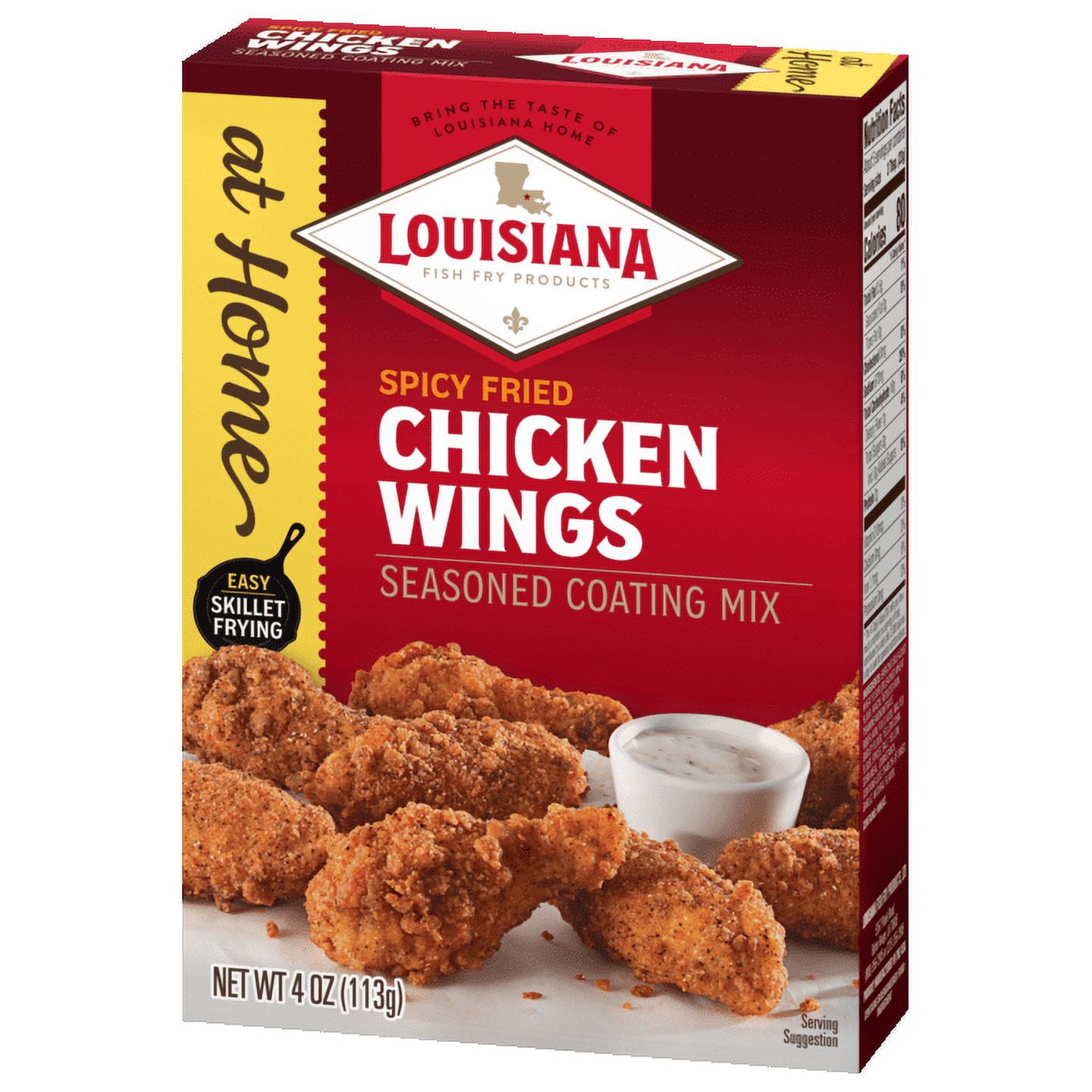 Louisiana Fish Fry Products At Home Chicken Wing Spicy Seasoned Coating Mix, 4 oz Box