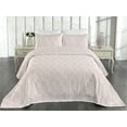 thumbnail image 2 of Ambesonne Palm Leaf Quilted Bedspread Set 3 Pcs, Rose Tropic Leaves Exotic, Twin, Rose and White, 2 of 4