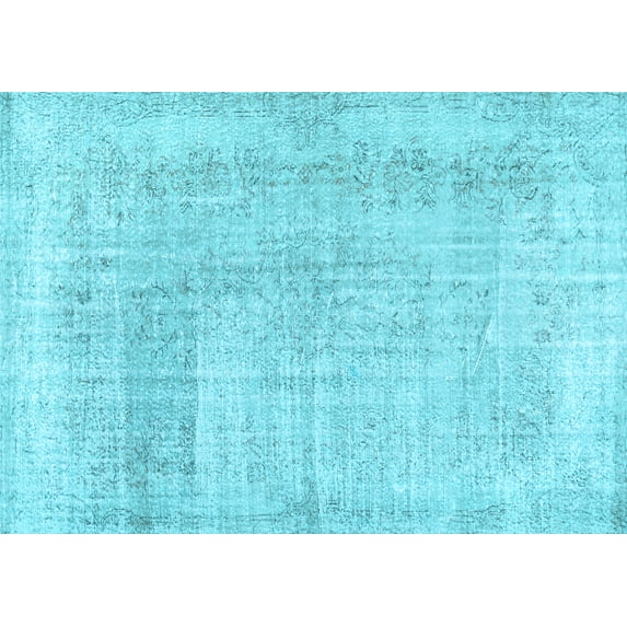 Ahgly Company Indoor Rectangle Abstract Light Blue Contemporary Area Rugs, 7' x 10'
