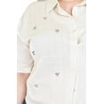 thumbnail image 4 of Blusa de lino con pedrería Roman Fashion /Tallas Extras, 5110 (Beige) beige 40, 4 of 5