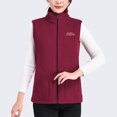 thumbnail image 2 of FYDUU Women's Classic-Fit Sleeveless Polar Soft Vest Stand Collar Warm Winter Vest Coat Cozy Lightweight Zip Up Jackets Vests Coats Fashion Clothes, 2 of 4