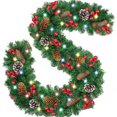 thumbnail image 2 of MXTPOV Christmas Garland with LED Lights, Prelit Garland with Pine Cones and Red Berries, Garlands for Decoration Christmas Fireplace Party Wedding, Home Decor, 5.9FT, 2 of 5
