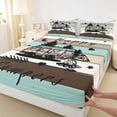 thumbnail image 4 of Erosebridal Teens Rustic RV Car Queen Sheet Sets 4 Pieces,Boys Girls Happy Camping Bed Set,Luxury Bedroom Decor, 4 of 5
