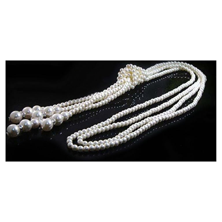 Faux Pearl Decor Tassel Necklace Beaded Dainty Necklace - Temu