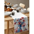thumbnail image 6 of 4th of July Floral Table Runner Cotton Linen 72 Inch Holiday Dresser Scarves, Independence Day American Flag Tablerunner for Kitchen Coffee Dining Bedroom Living Room Dinner Scarf Décor 13''x72'', 6 of 9