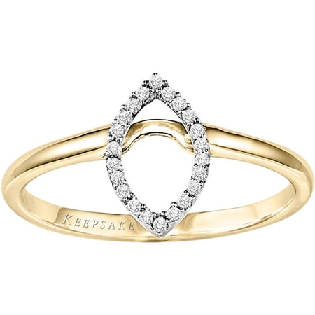 Keepsake Charming Marquise Diamond Accent Enhancer Ring in 10kt Yellow Gold