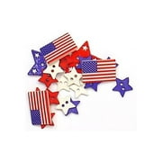 Jesse James Buttons All-American Patriotic Shapes Party Favors
