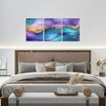 thumbnail image 2 of Purple Blue Marble Wall Art Watercolor Aesthetic Wall Decoration Modern Abstract Marbling Canvas Wall Art Stone Foil Print Poster Paintings Gold Metallic Artwork Pictures For Living Room, 2 of 5
