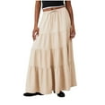 thumbnail image 2 of qolati Maxi Skirts for Women 2025 Summer Boho Tiered Long Skirts Pleated A Line Adjustable Elastic Waist with Drawstring Flowy Long Skirt, 2 of 6