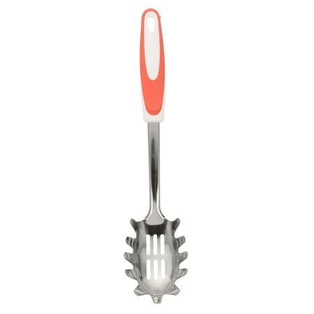 

1 Pc Durable Stainless Steel Pasta Filter Spoon Noodle Spoon Non-slip Noodle Spoon (Red)