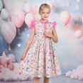 thumbnail image 2 of Sunny Fashion Girls Dress Vintage Floral Ruffle Flutter Sleeve Sundress Summer Cotton 6 Years, 2 of 8