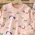 thumbnail image 4 of UAYOTSE Girls Long Sleeved and Long Legged Set Comfortable Soft Stylish Cartoon Print Girls Pajamas Set,Sizes 2-3 Years, 4 of 4