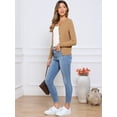 thumbnail image 4 of DARING DIVA Women's Cable Knit Button Down Long Sleeve Cardigan Sweater L Light Brown, 4 of 6