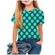 thumbnail image 3 of Blusas y camisas de manga corta con cuello redondo Camiseta estampada de manga corta para niños Cuello redondo Media manga Casual Versátil Top de poliéster para niñas, 3 of 5