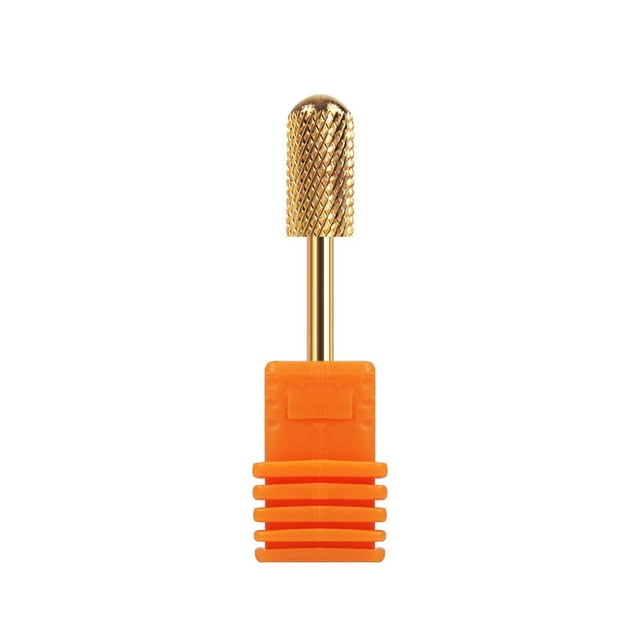 Cabezal de pulido chapado en oro para uñas, cabezal de pulido de acero de tungsteno dorado cilíndrico simple para quitar uñas, herramienta para pulir uñas