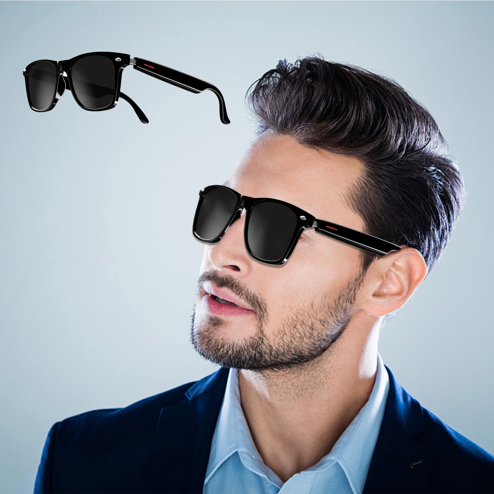 Smart Glasses Bluetooth-Audio Glasses for Men Women with Built-in Mic, Bluetooth 5.0,Blue Light Filter&Polarized Lenses for All Smart Al Voice Assistant