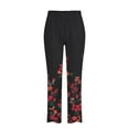 thumbnail image 5 of Womens Linen Capri Pants Casual,Women's Capri Pants Floral Summer Cotton Cropped Pants Trousers,Linen Pants for Women Elastic Waist Palazzo Lounge Pants, 5 of 5