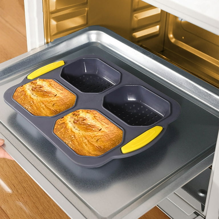 Sunjoy Tech 4-Grids Silicone Baking Mold Non-stick Rectangle Loaf