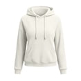 thumbnail image 5 of Nowekniz Fall Women Knit Fleece Hoodie Pullover Sweater, Loose Fit Long Sleeve Drawstring Hooded Sweatshirt with Pockets, Casual Fashion Daily Outfit Top, 5 of 6