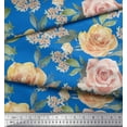 thumbnail image 2 of Soimoi Cotton Voile Fabric Leaves & Rose Flower Printed Craft Fabric by the Yard 56 Inch Wide, 2 of 3
