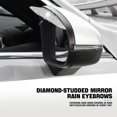 thumbnail image 4 of LAICAIW 2PCS Car Rear View Mirror Rain Eyebrows, Bling Crystal Rear View Mirror Rain Visor Guard, Rhinestone Rainproof Car Side Mirror Rain Visor Smoke Cover, Universal for Car, Truck, SUV（White）, 4 of 7