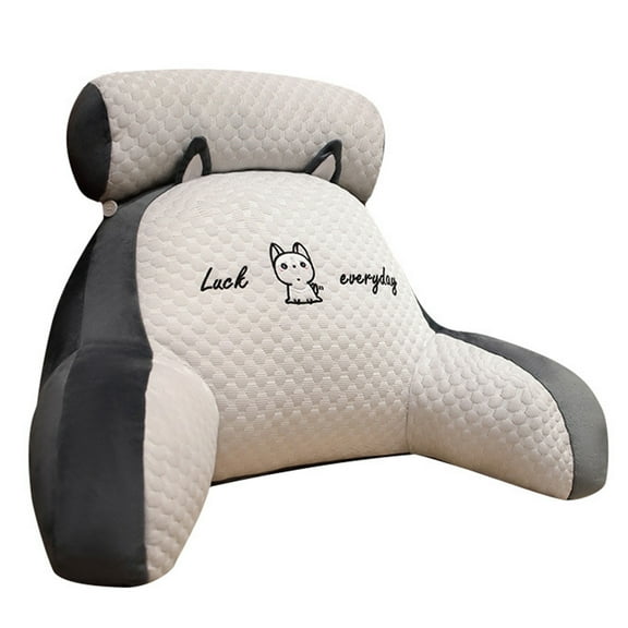 Trayknick Cartoon Print Bed Rest Reading Pillow with Arm Support - Detachable Backrest Support for Sofa, Couch, and Cushion