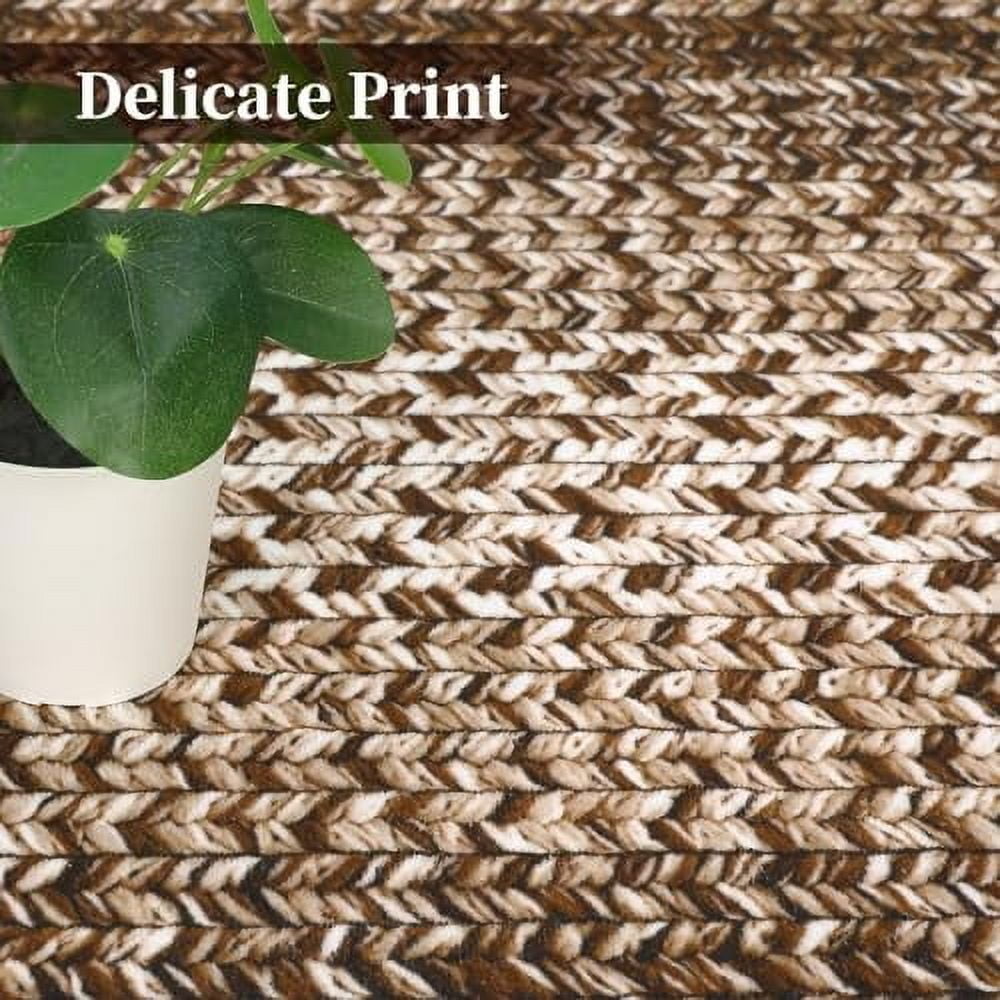2025 New Modern Braided Print Area Washable Rug, Entryway Non-Slip Runners, Ultra-Thin Farmhouse Kitchen Mat, Non-Shedding Accent Carpet, for Bedroom Bedside Laundry