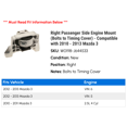 thumbnail image 2 of Right Passenger Side Engine Mount (Bolts to Timing Cover) - Compatible with 2010 - 2013 Mazda 3 2011 2012, 2 of 2