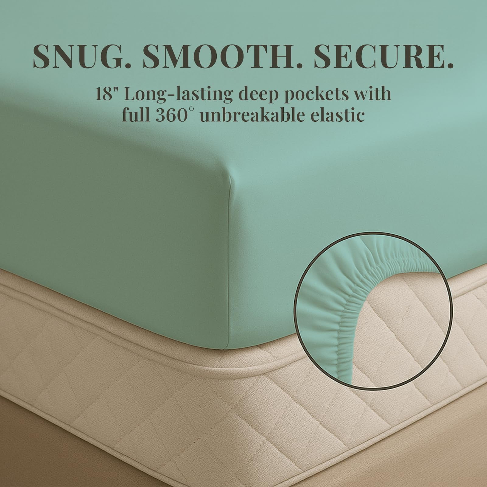 Sacred Thread Rayon Derived from Bamboo Sheets Twin XL Size, 18'' Deep Pocket Cooling Sheets for Hot Sleepers, 4 PC Cooling Sheets (Twin XL Size) (Aqua)