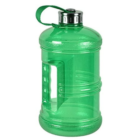 Liter Water Bottle - 3 Liter BPA Free Reusable Plastic Drinking Water Bottle Jug Container w/ Hand Holder Canteen and Stainless Steel Cap