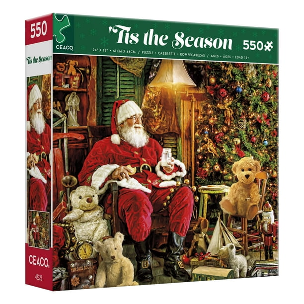 Ceaco 550-Piece Tis the Season Santa's Magical Toys Interlocking Jigsaw ...