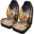 thumbnail image 2 of KXMDXA Set of 2 Car Seat Covers Fantasy Dragon on Castle in Fog Fairytale Evil Tower Universal Auto Front Seats Protector Fits for Car,SUV Sedan,Truck, 2 of 5