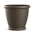 thumbnail image 2 of Suncast Willow 18" Diameter Decorative Wicker Planter Pot, Java (2 Pack), 2 of 7