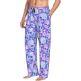 thumbnail image 6 of Logiee Blue Skull Daisy Print Pajama Pants for Men,Men’s Pajama Bottoms,Mens PJ Pants with Pockets & Button Fly-Small, 6 of 6