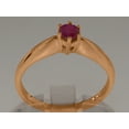 thumbnail image 3 of LBG British Made 18k Rose Gold Real Genuine Ruby Womens Engagement Ring - 33 size options - Size 5.75, 3 of 7