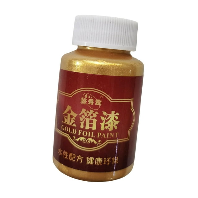 Pintura acrílica, pintura de hoja dorada metálica dorada, pintura dorada brillante de 100G, pintura multisuperficie a base de agua brillante para