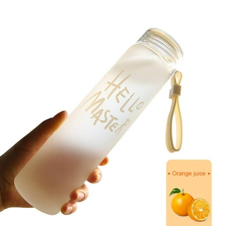 Blue Glasses Drinking Funcee 420ML Sports Bottle Gradient Color Glass Water Bottle Outdoor Student Drinking Cup ()