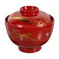 thumbnail image 1 of Traditional Japanese Bowl Melamine Noodle Rice Miso Soup Bowl With Lid Food Storage Bowl, 1 of 6