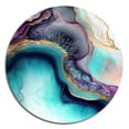 thumbnail image 2 of Designart "Abstract Geode Blue and Purple III" Abstract Marble Metal Round Wall Art Prints, 2 of 5